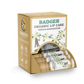 BADGER BALMS Vanilla Madagascar Lip Balm Display