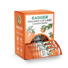 BADGER BALMS Tangerine Breeze Lip Balm Display