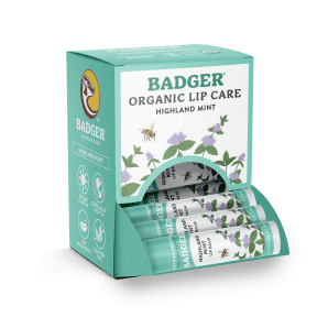 BADGER BALMS Highland Mint Lip Balm Display