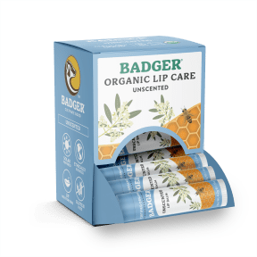 BADGER BALMS Unscented Lip Balm Display