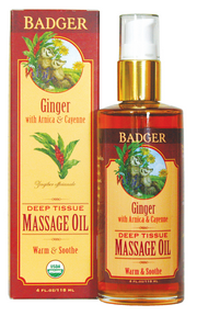 BADGER BALMS Ginger Deep Tissue Massage Oil