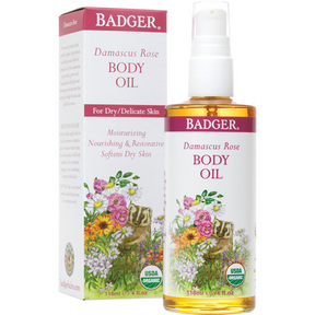 BADGER BALMS Damascus Rose Body Oil