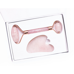 HAPPY NATURAL PRODUCTS Facial Roller & Gua Sha Kit - Rose