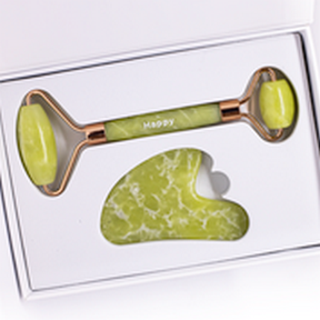 HAPPY NATURAL PRODUCTS Facial Roller & Gua Sha Kit - Jade