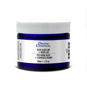 DIVINE ESSENCE Blue Glass Jar 60ml + White Lid
