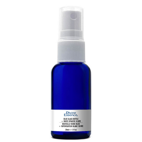 DIVINE ESSENCE Blue Glass Bottle 30ml + Spray