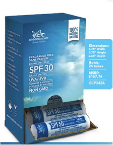 GREEN CRICKET SPF30 Unscented Lip Balm Display