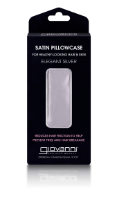 GIOVANNI COSMETICS Elegant Silver Satin Pillowcase